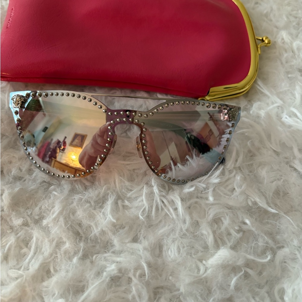 Versace Silver Embellished Sunglasses